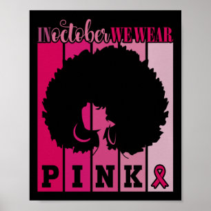 Póster En Octubre Usamos Cáncer De Mama De Cinta Rosa