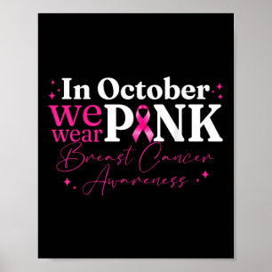 Póster En Octubre Usamos Cáncer De Mama De Cinta Rosa