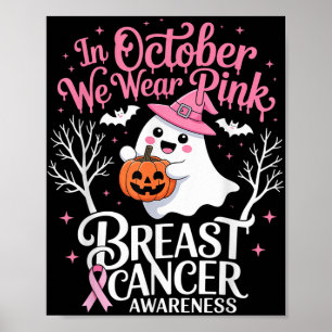 Póster En Octubre, Usamos Cáncer De Mama Ghost De Camisa 