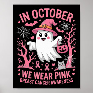 Póster En Octubre, Usamos Cáncer De Mama Ghost De Camisa 