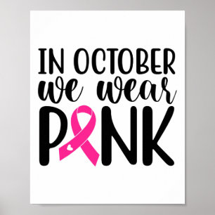 Póster En Octubre Usamos Conciencia Sobre El Cáncer De Ma