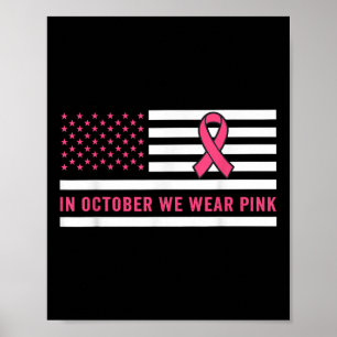 Póster En Octubre Usamos Conciencia Sobre El Cáncer De Ma
