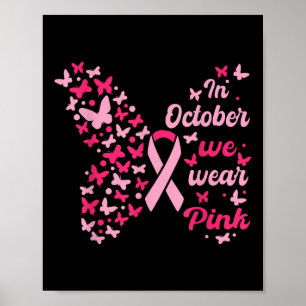 Póster En Octubre Usamos Conciencia Sobre El Cáncer De Ma