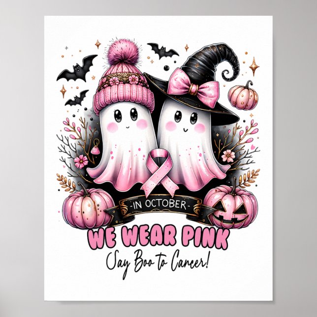 Póster En Octubre Usamos Conciencia Sobre El Cáncer De Ma (Frente)