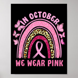 Póster En Octubre Usamos El Cáncer De Mama De Leopardo Ro
