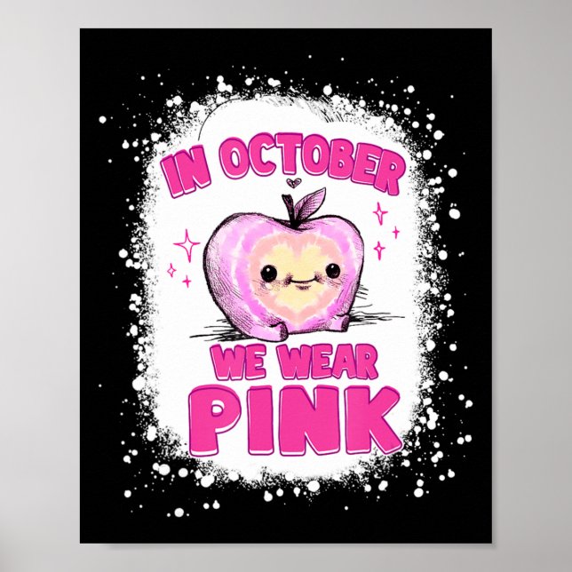 Póster En Octubre Usamos El Cáncer De Mama De Maestra Ros (Frente)