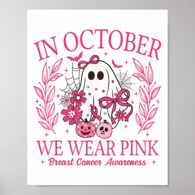 Póster En Octubre Usamos El Cáncer De Mama De Nk Hallowee (Frente)