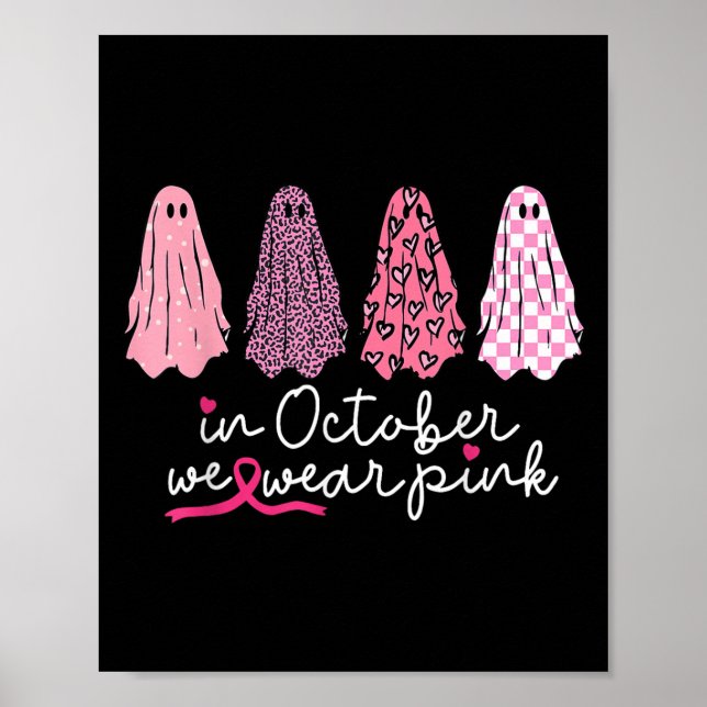 Póster En Octubre, Usamos El Espíritu Fantasma Rosa Boo H (Frente)