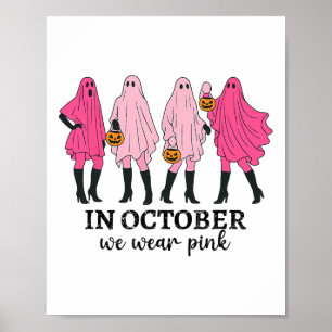 Póster En Octubre Usamos Fantasma Graciosa De Cáncer De M