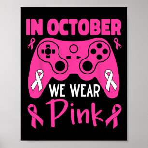 Póster En Octubre Usamos Niños Con Cáncer De Mama Rosa