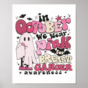 Póster En Octubre Usamos Rosa Para La Hallowee Del Cáncer
