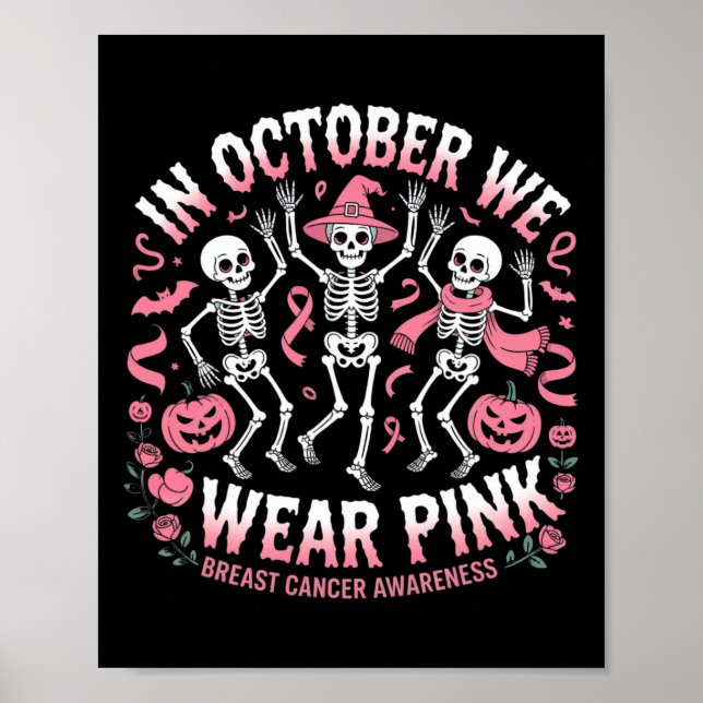 Póster En Octubre, Usamos Un Bechón Rosado De Halloween (Frente)