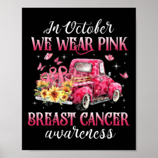 Póster En Octubre Usamos Zonas De Camión De Cinta Rosa Le
