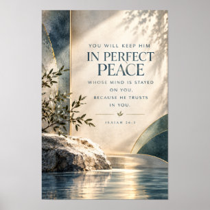 Póster En Paz Perfecta Isaías 26:3 Escritura Cristiana W