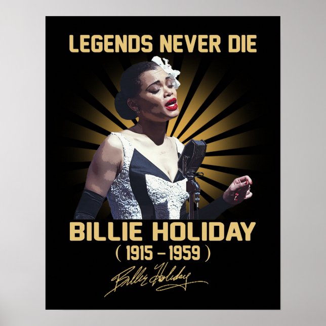 Póster En Recuerdos De La Leyenda De Música Billie Holida (Frente)