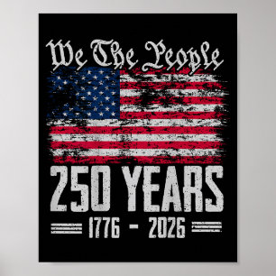 Póster (en reverso) 250 años aniversario 250 americano ee