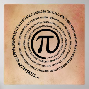 Póster En Rótulo Pi, Versión Espiral