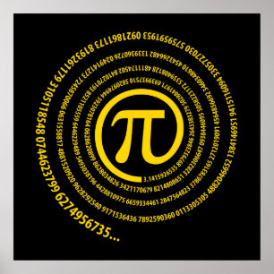 Póster En Rótulo Pi, Versión Espiral