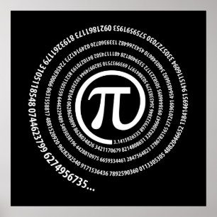 Póster En Rótulo Pi, Versión Espiral