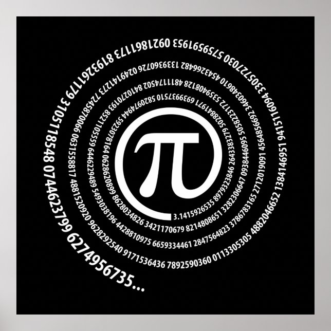 Póster En Rótulo Pi, Versión Espiral (Frente)