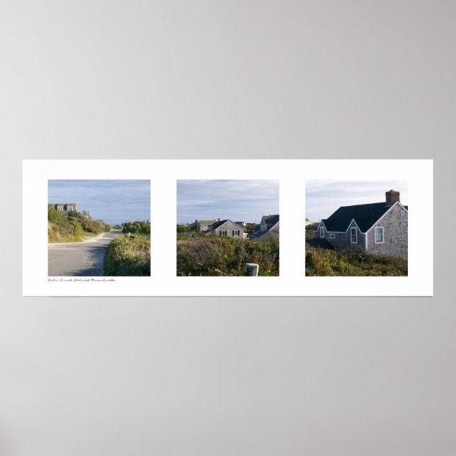 Póster En Sconset, Nantucket, Massachusetts Triptych (Frente)