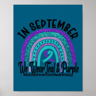 Póster En Septiembre Usa Verde Acuario Y Morado Arcoíris