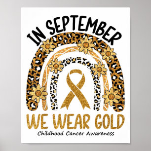 Póster En Septiembre Usamos Cáncer De Oro En El Arcoiris
