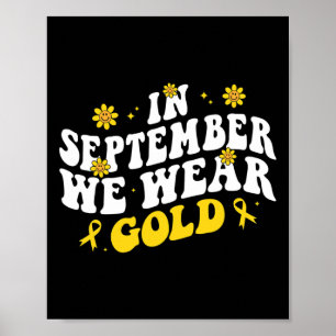 Póster En Septiembre Usamos Cáncer Infantil De Oro Groovy