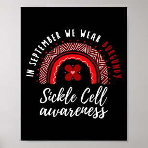 Póster En Septiembre Usamos Célula A De Cinta De Borgoña