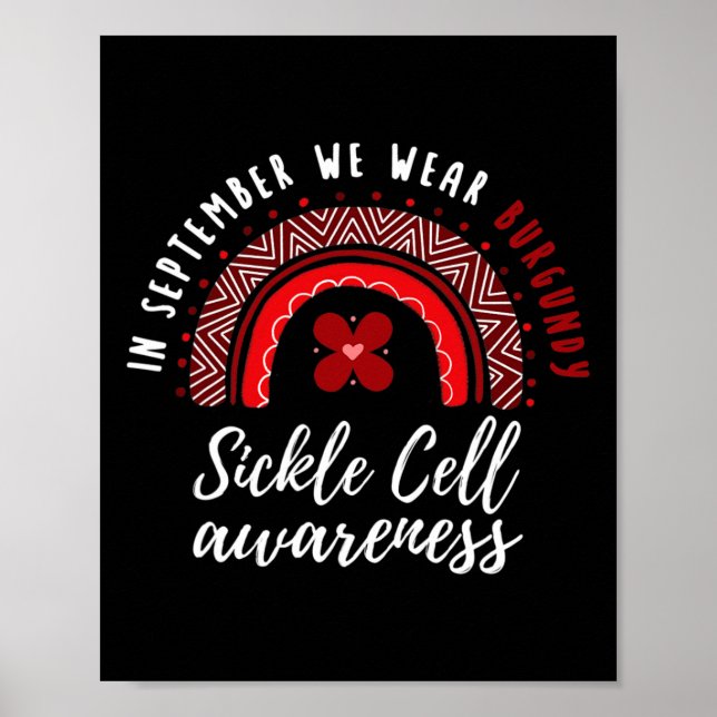 Póster En Septiembre Usamos Célula A De Cinta De Borgoña (Frente)