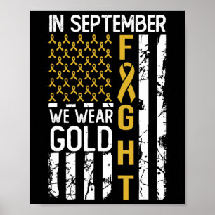 Póster En Septiembre Usamos El Oro De Los EEUU Cáncer De 