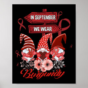 Póster En septiembre usamos la cinta de color burdeos par