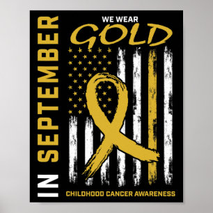 Póster En Septiembre Usamos Oro Conciencia del Cáncer Inf