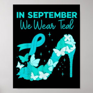Póster En Septiembre Vemos Verde azulado Para El Cáncer D