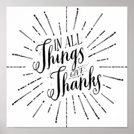 Póster En Todas Las Cosas Da Gracias | Poster de Acción d