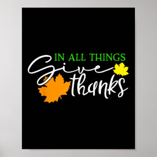 Póster En Todas las Cosas Dad Gracias Otoño Día de Acción