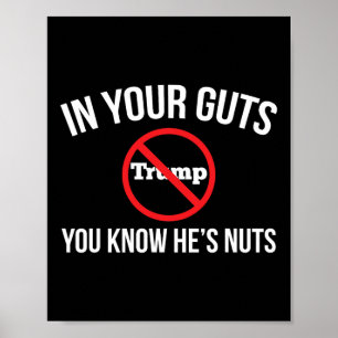 Póster En tus entrañas sabes que está loco, detén a Trump