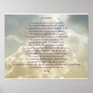 PÓSTER "EN UN MOMENTO", POSTER INSPIRADOR DE POEMAS