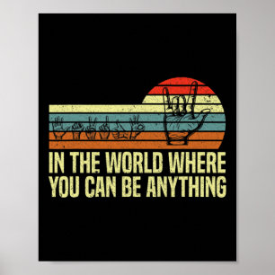 Póster En un mundo donde puedes ser ASL Conciencia Sordo 