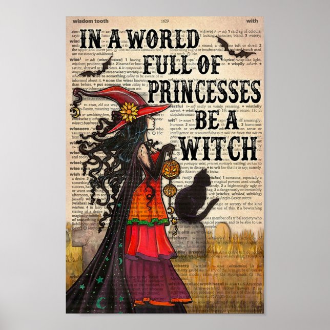 Póster En un mundo lleno de princesas, sé una bruja (Frente)