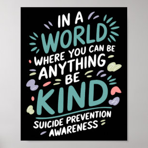 Póster En Un Mundo Que Apoye La Prevención Del Suicidio