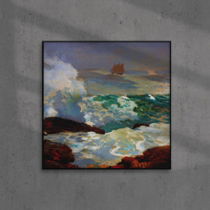 Póster En una costa de sotavento Winslow Homer 1900