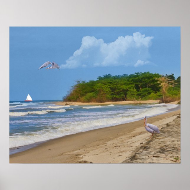 Póster En una playa (Frente)