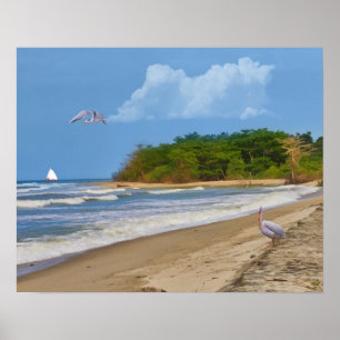 Póster En una playa en alguna parte