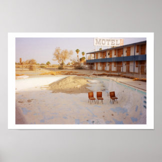 Póster En vacaciones: Relájese en la piscina.