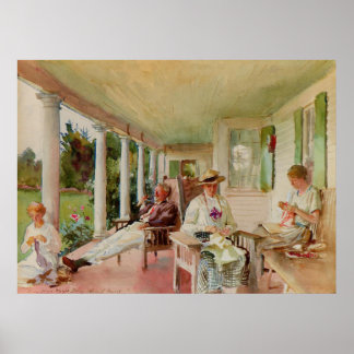 Póster En Verandah, de John Singer Sargent