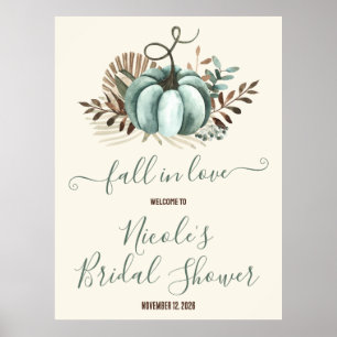 Póster Enamorarse, Calabaza Azul, Ducha de Novia Floral