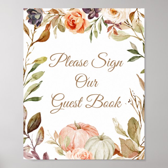 Póster Enamórate Calabaza Por Favor Firma Nuestro Invitad (Frente)