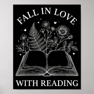 Póster Enamórate de Leer Floral Amante de los Libros San 