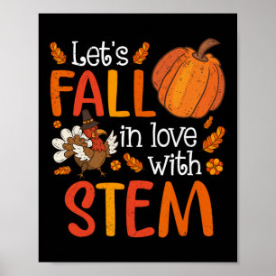 Póster Enamorémonos Del Día De Acción De Gracias Del Prof